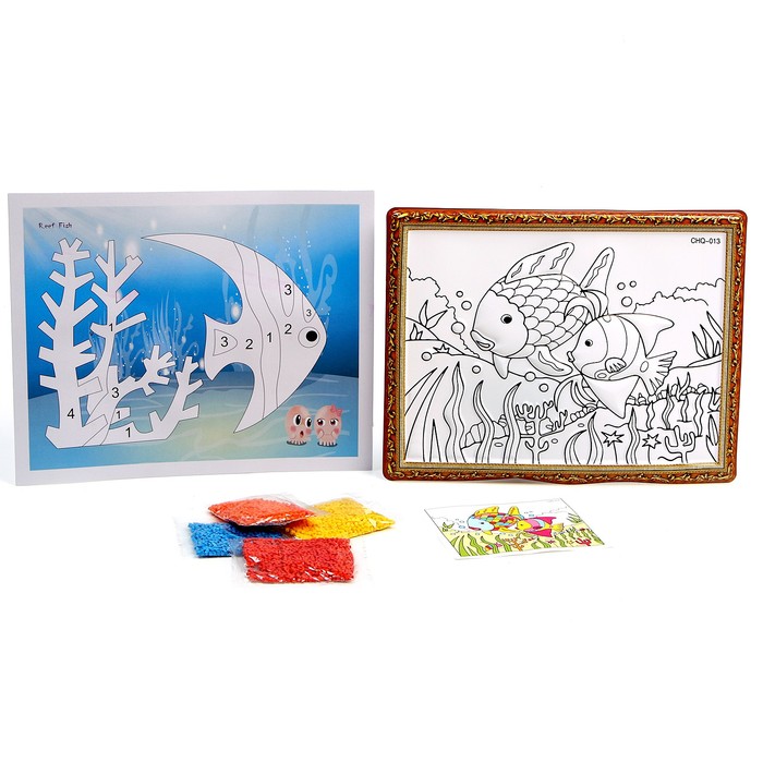 

Набор для творчества: аппликация EVA крошкой и раскраска - наклейки «Подводный мир»
