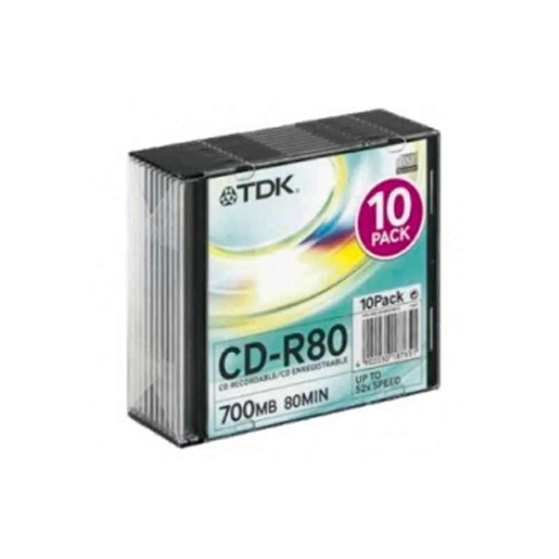 Диски TDK CD-R 700Mb, 10 шт