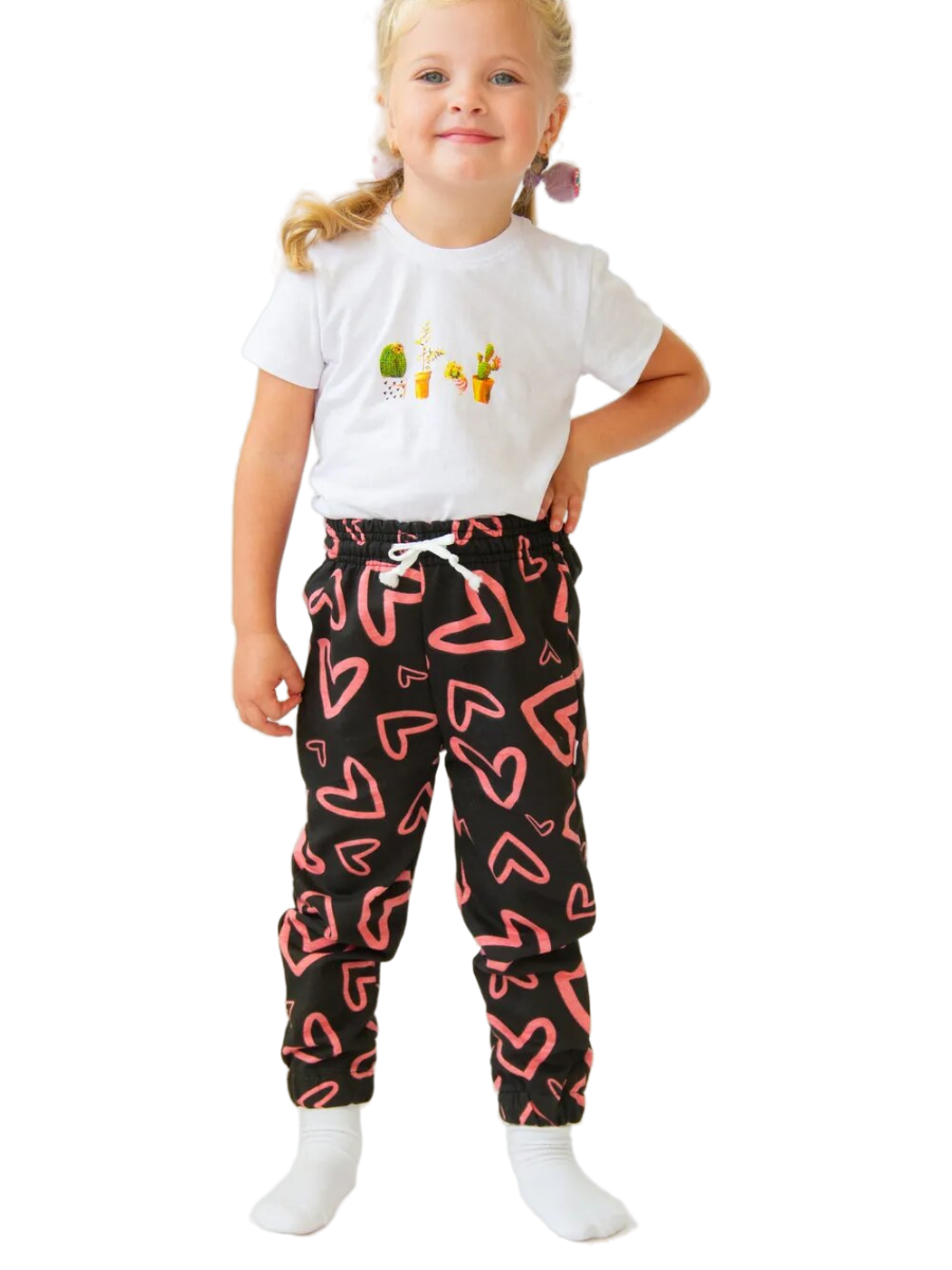 

Брюки детские Ohana market Heart3, черный, 134, Heart3