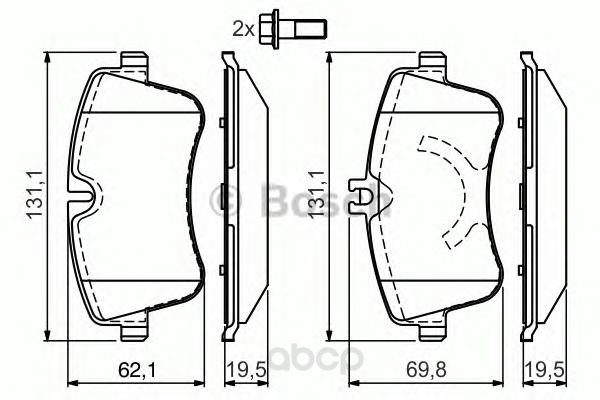 

Тормозные Колодки 0986424517 BOSCH 0986424517