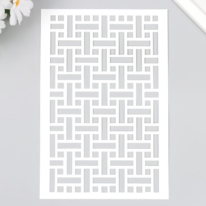 

Трафарет "Вязаный узор" 24х16 см, Белый, На торты можно