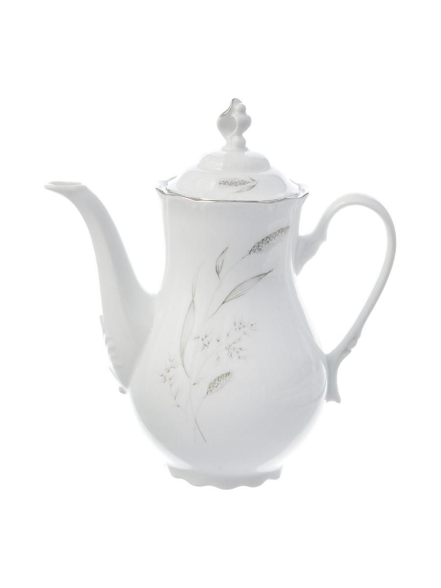 

Кофейник 1200 мл Constance декор Серебряные колосья, Белый