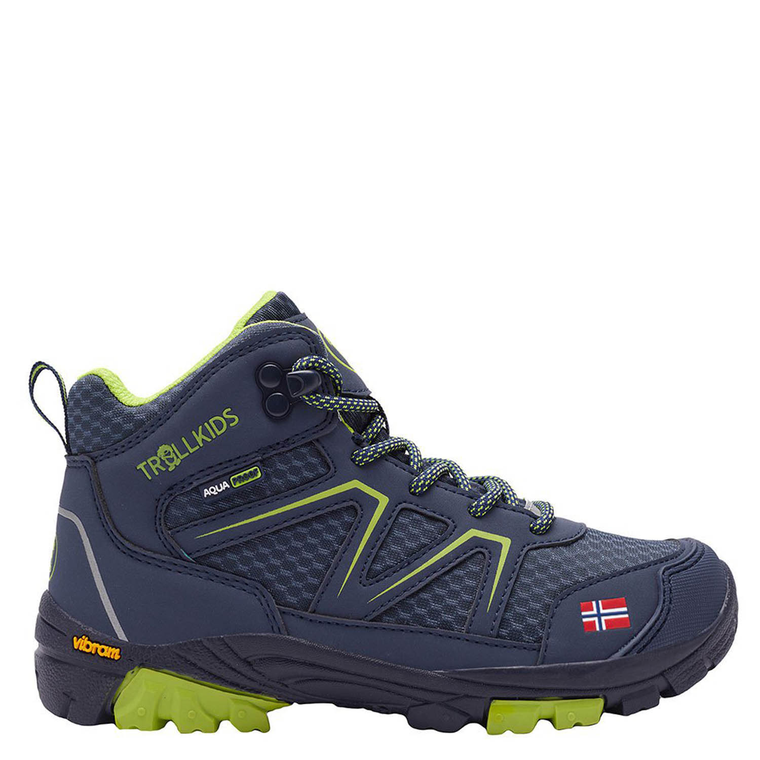 

Ботинки Trollkids Kids Skarvan Hiker Mid Navy-Lime 35, Синий, 474-100