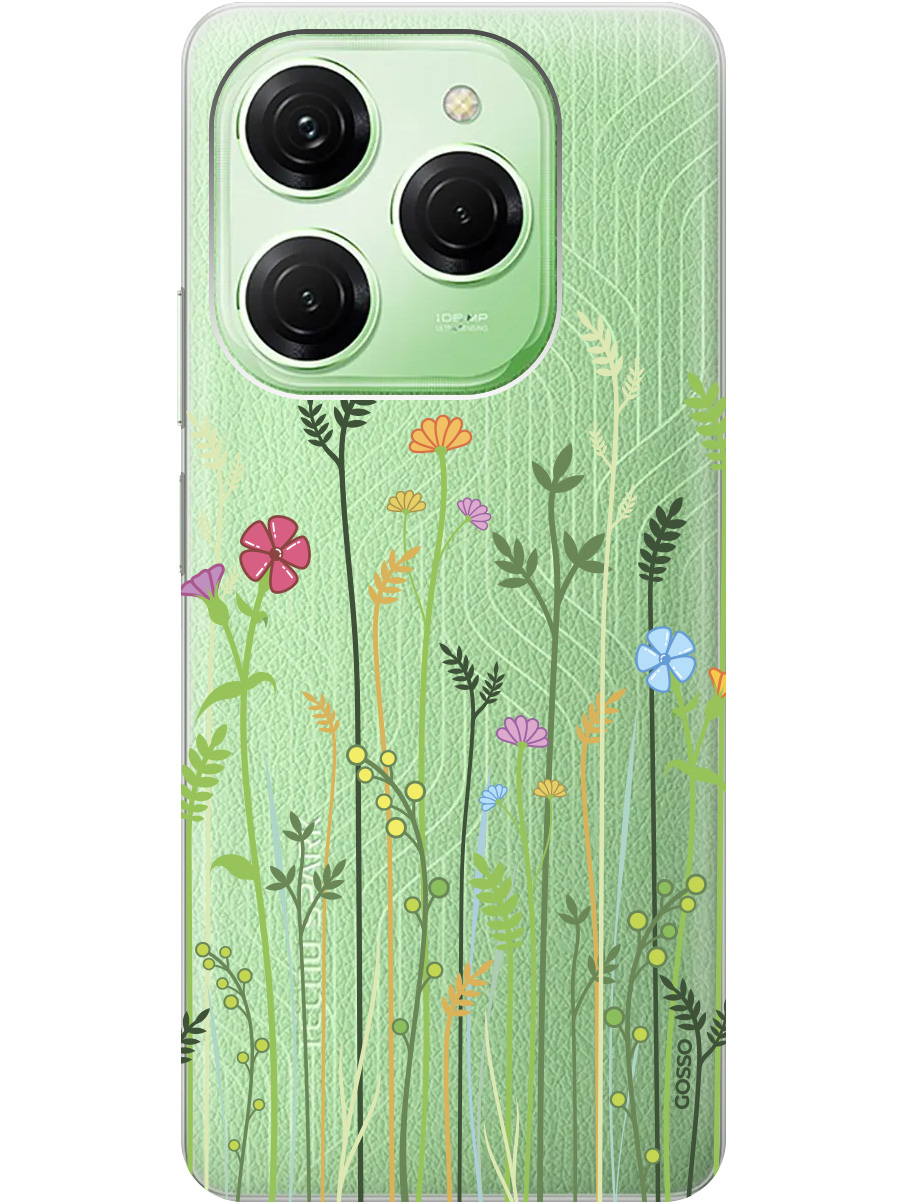 

Силиконовый чехол на Tecno Spark 20 Pro с рисунком "Flowers and Fern" прозрачный, Прозрачный;желтый;зеленый;розовый, 20011920
