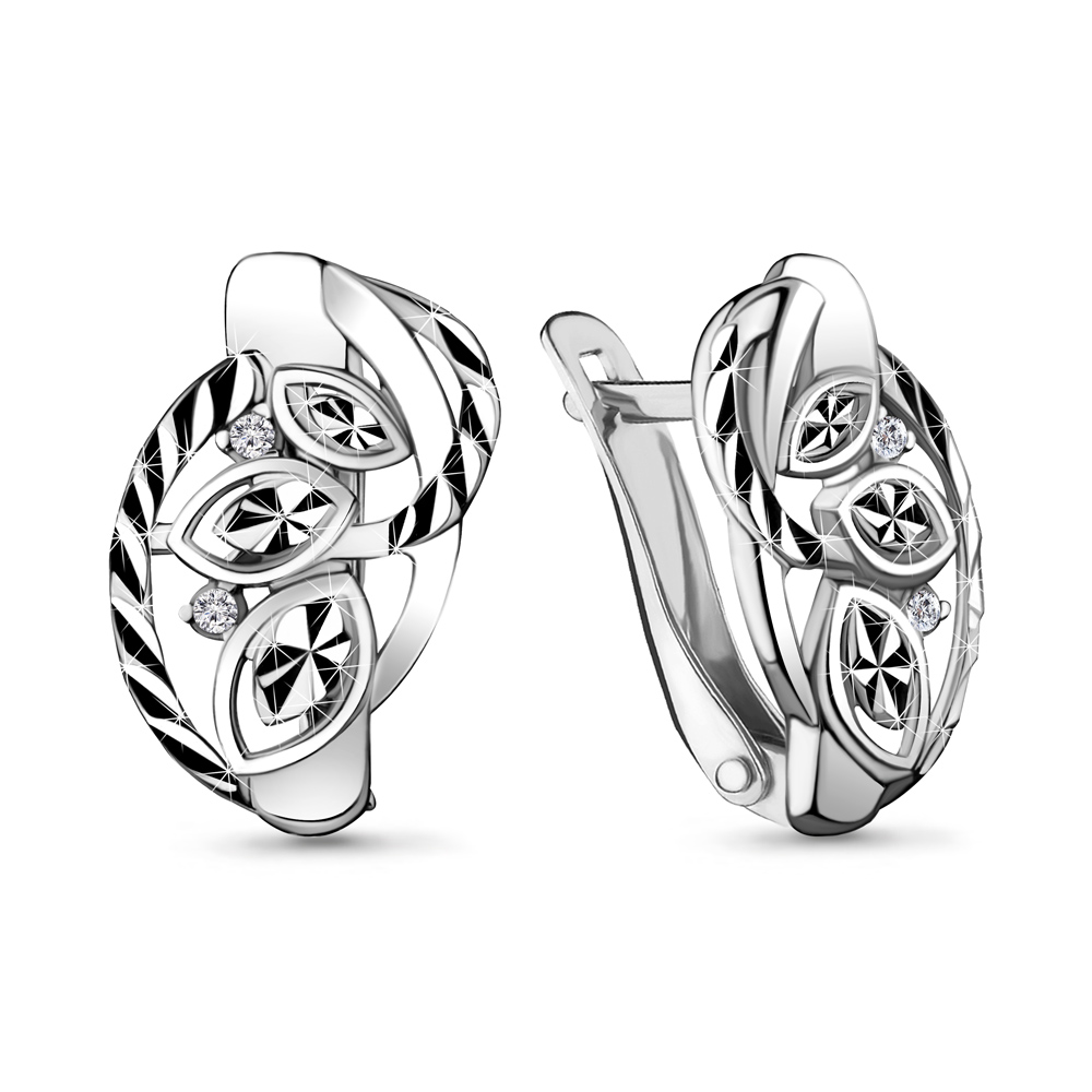 

Серьги из серебра с фианитом Aquamarine 48186А_925_р, 48186А_925_р