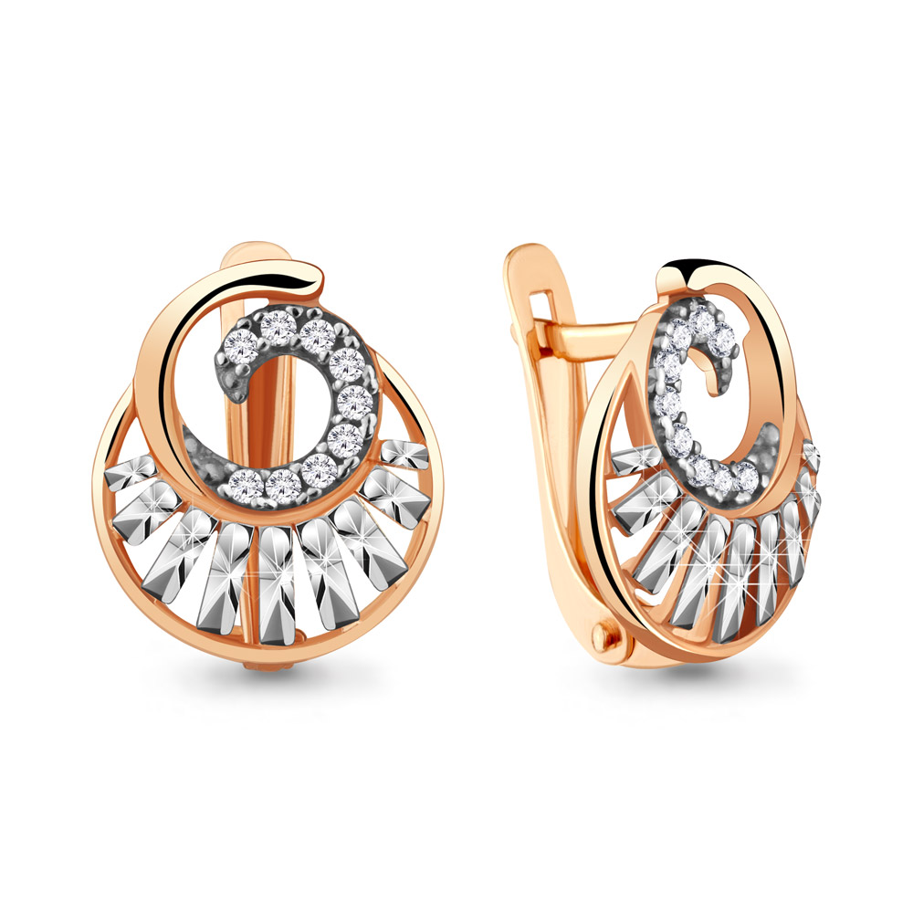 

Серьги из серебра с фианитом Aquamarine 48187А_925_з, 48187А_925_з
