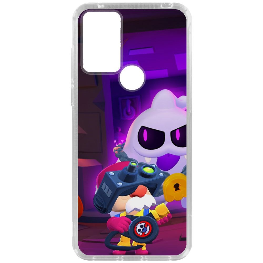 

Чехол-накладка Krutoff Clear Case Brawl Stars-Охотник за Скуиками Гэйл для TCL 30 SE, Прозрачный