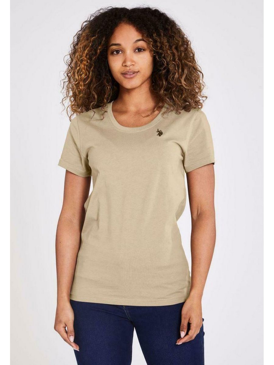 

Футболка женская U.S. POLO Assn. US221D00F коричневая M, Коричневый, US221D00F