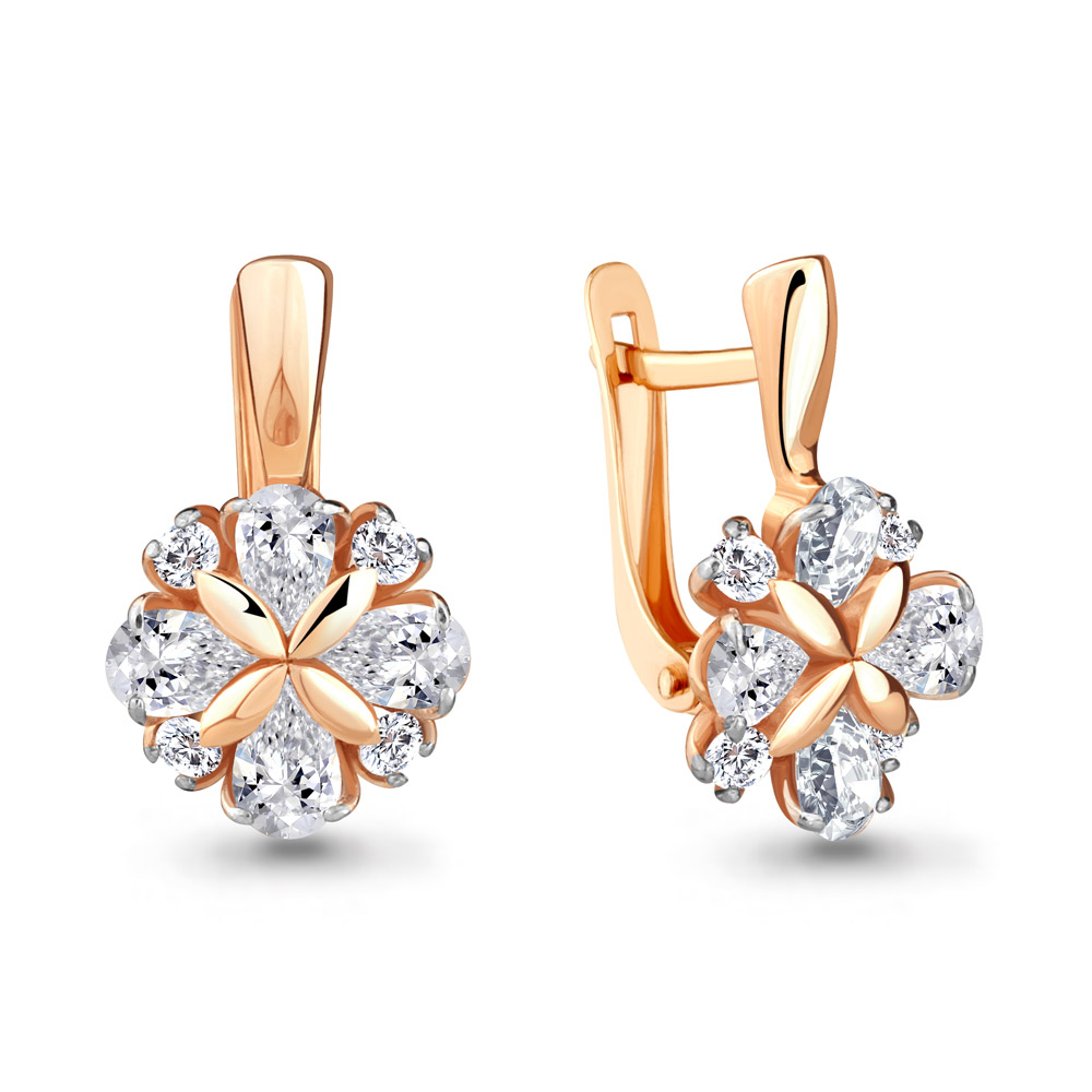 

Серьги из серебра с фианитом Aquamarine 48191А_925_з, 48191А_925_з