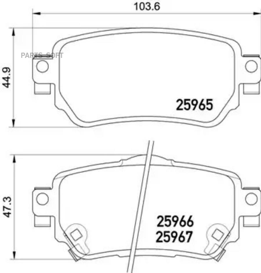 

Колодки Задние Nissan Qashqai 13-> / Renault Kadjar/Koleos 15-> Brembo P56098 Brembo арт.