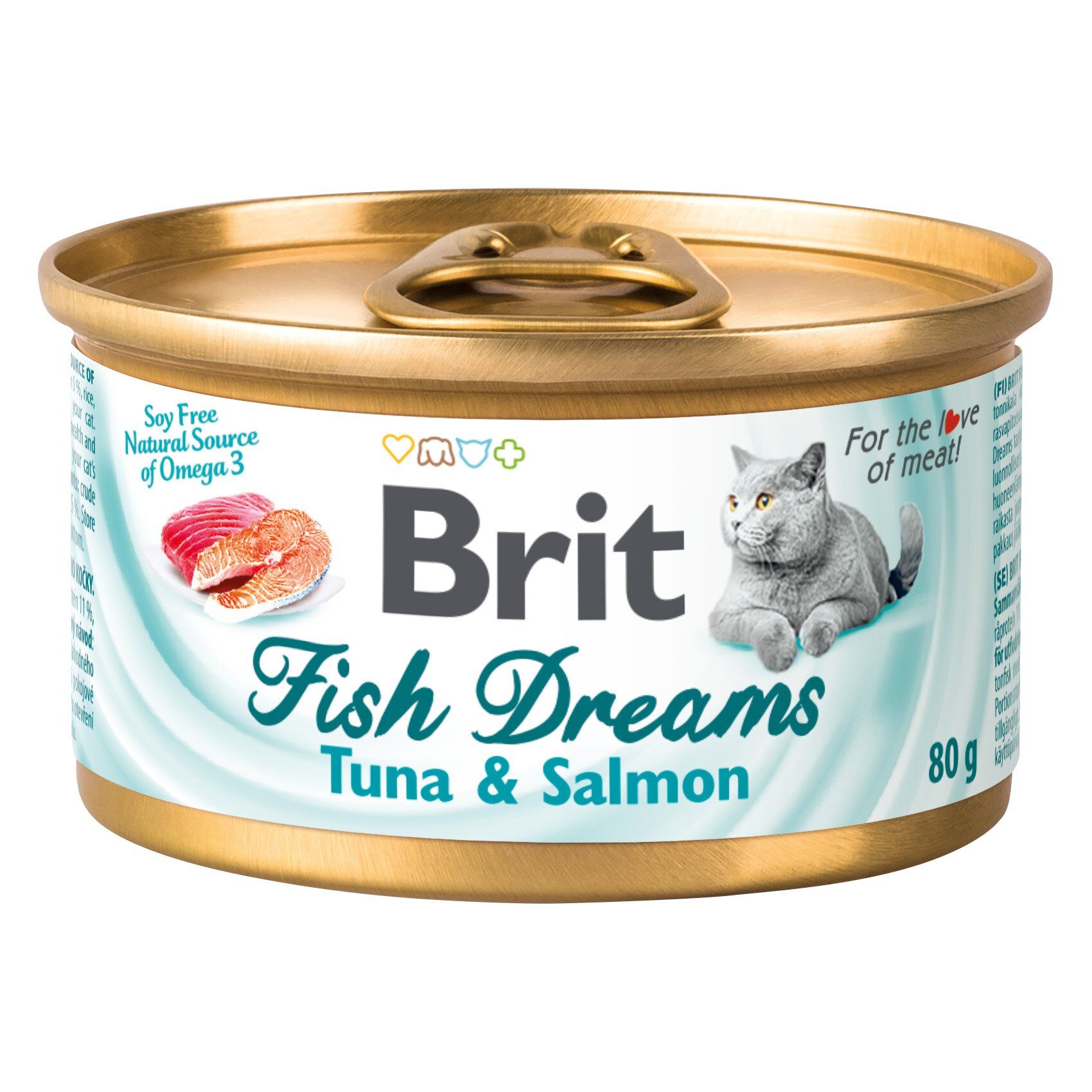 

Консервы для кошек Brit Care, тунец и лосось, 48шт по 80г, Care
