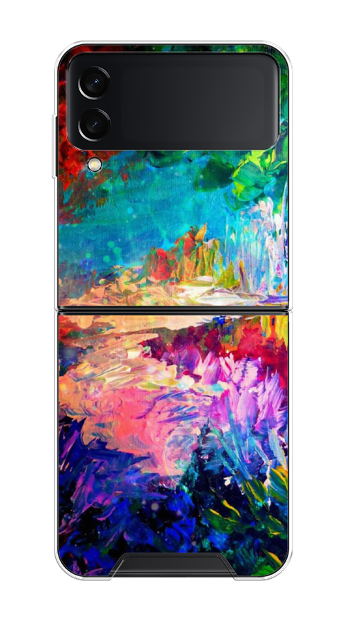 

Чехол на Samsung Galaxy Z Flip 3 "Лес-гуашь", Синий;розовый;зеленый, 2103750-4