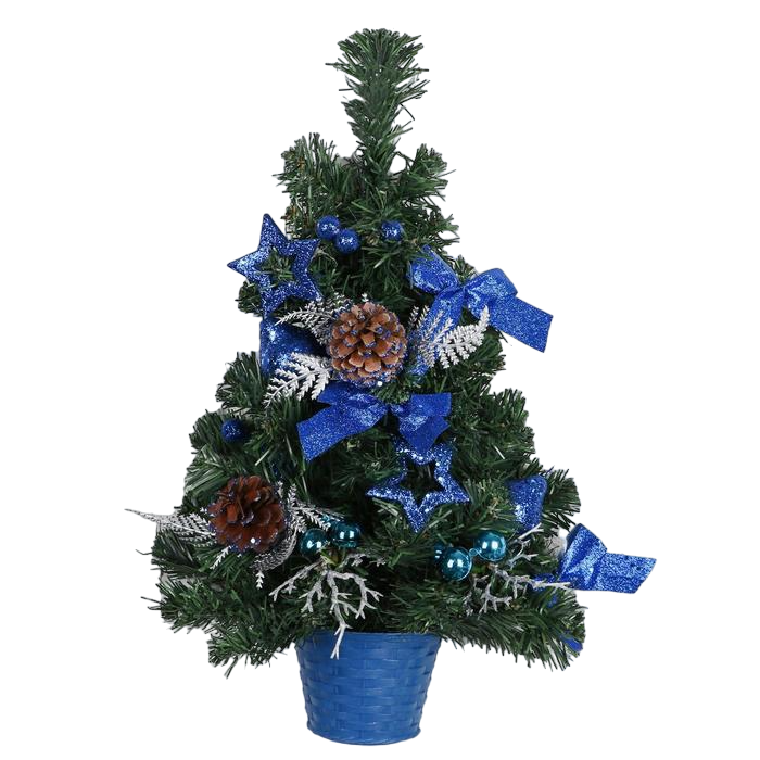 Декоративная елка пластиковая Зимнее волшебство 45 см, настенная, синий (705181)