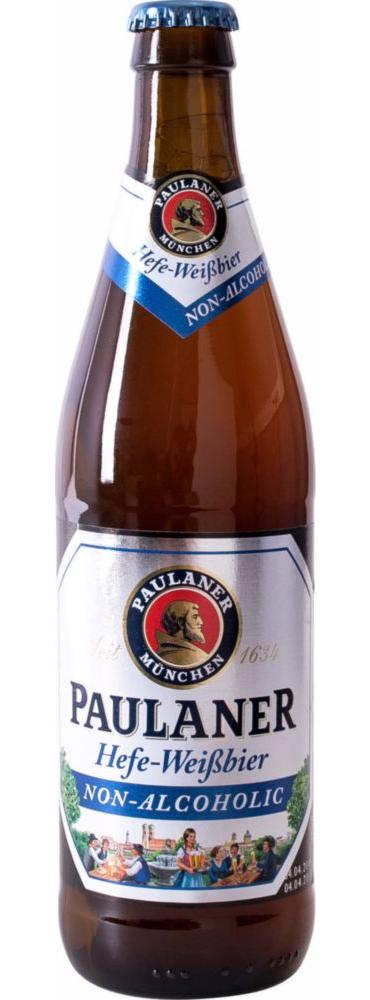 Пиво  Paulaner Hefe-Weissbier безалкогольное стекло 0.5 л
