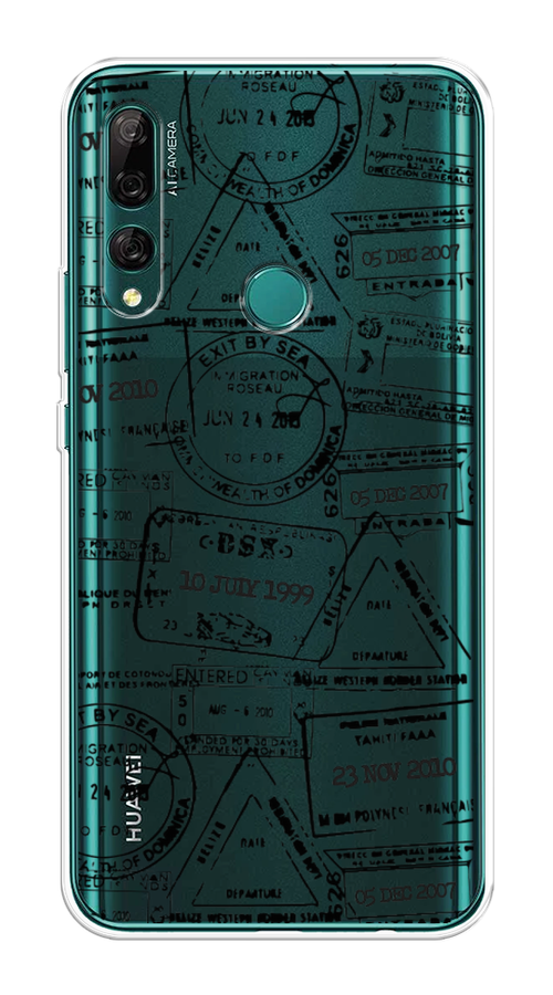 

Чехол на Huawei Y9 Prime 2019 "Visa stamps 2", Белый;черный;серый, 611950-2