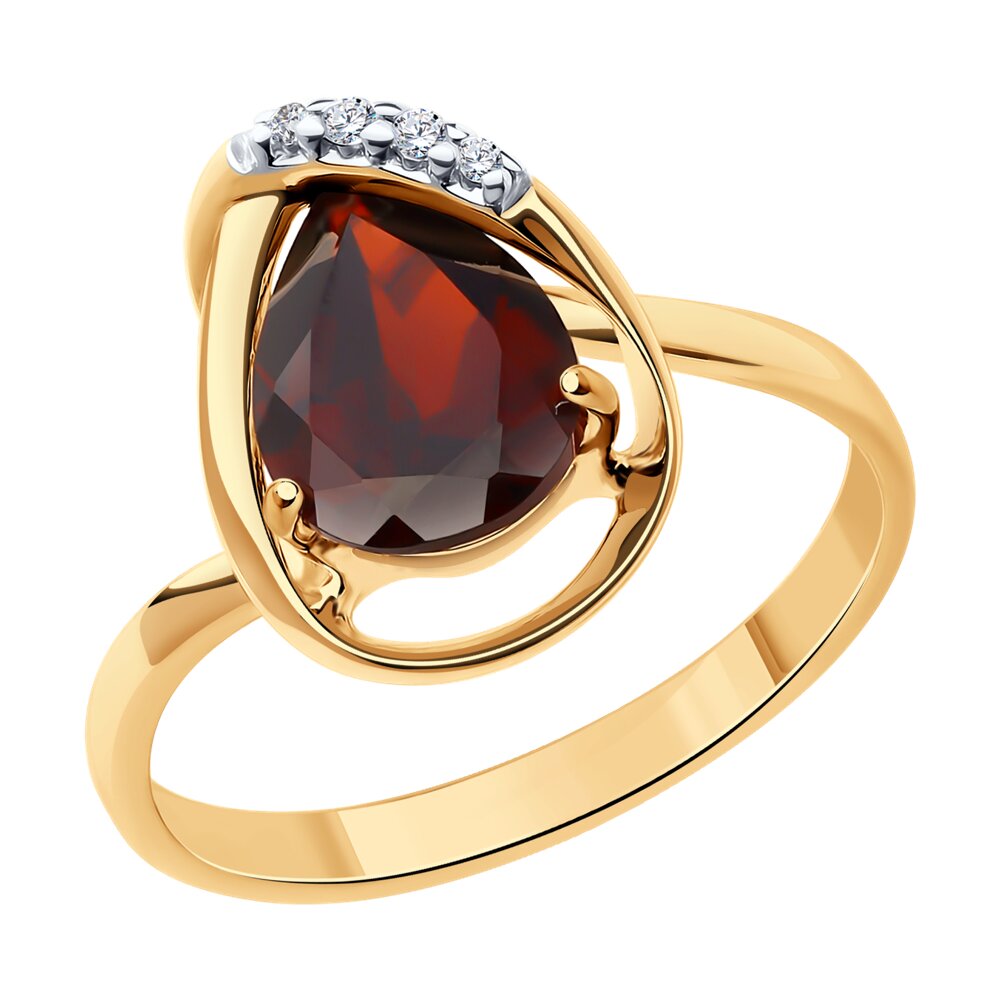 

Кольцо из серебра р. 17 Diamant 93-310-01919-1, фианит\гранат, 93-310-01919-1