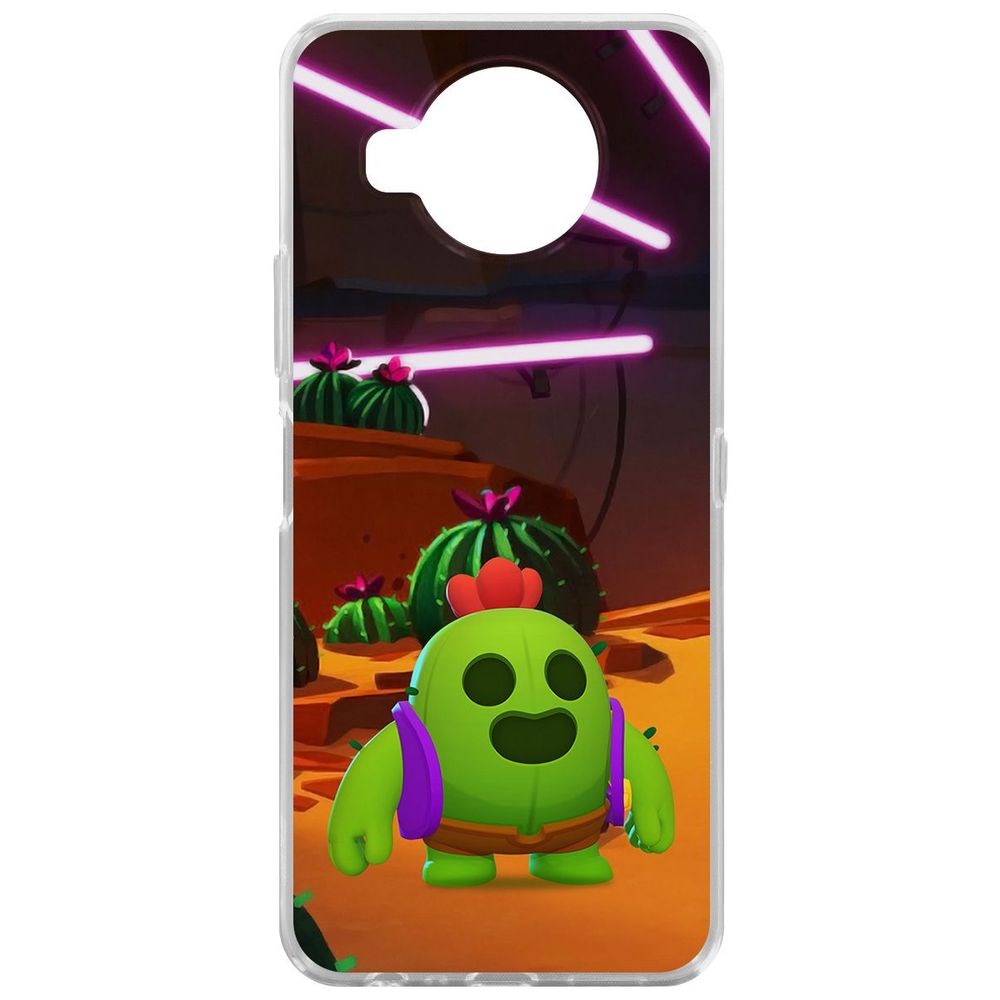 

Чехол-накладка Krutoff Clear Case Brawl Stars-Спайк для Nokia 8.3 5G, Прозрачный