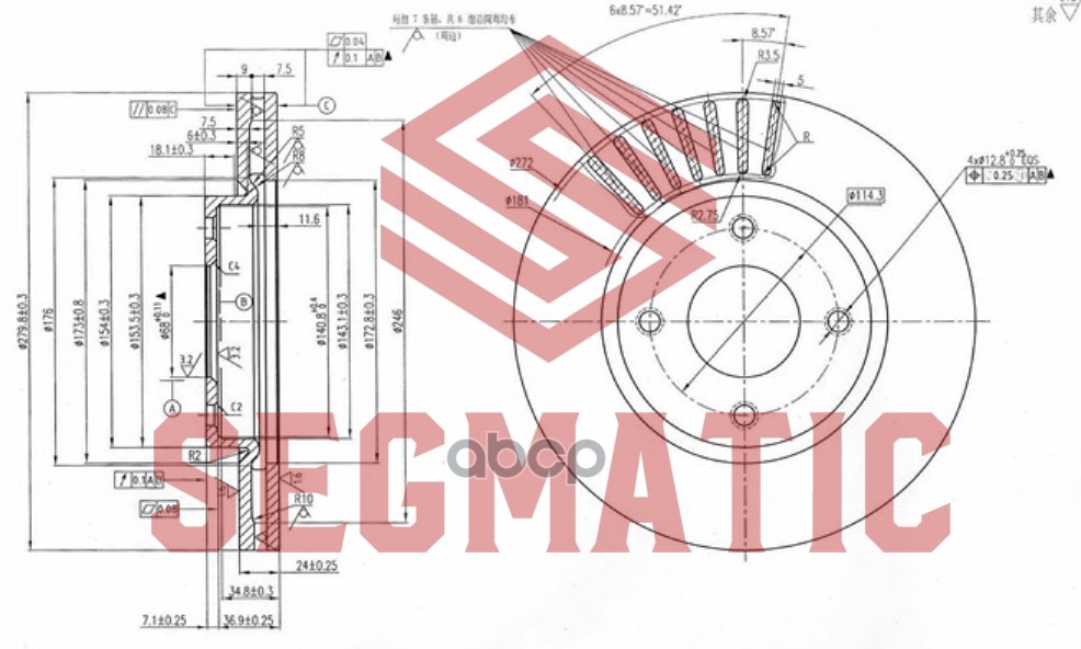 Диск Тормозной SEGMATIC sbd30093102