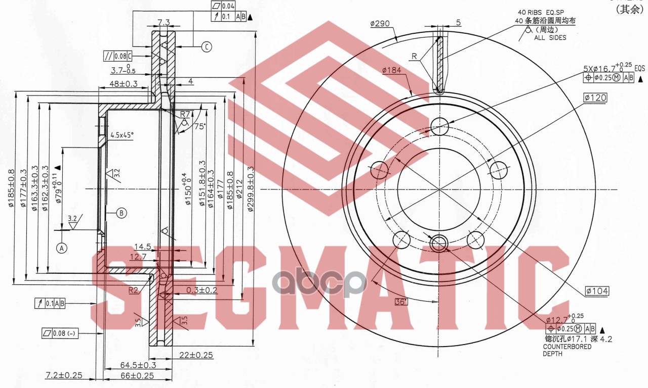 

Диск Тормозной SEGMATIC sbd30093118