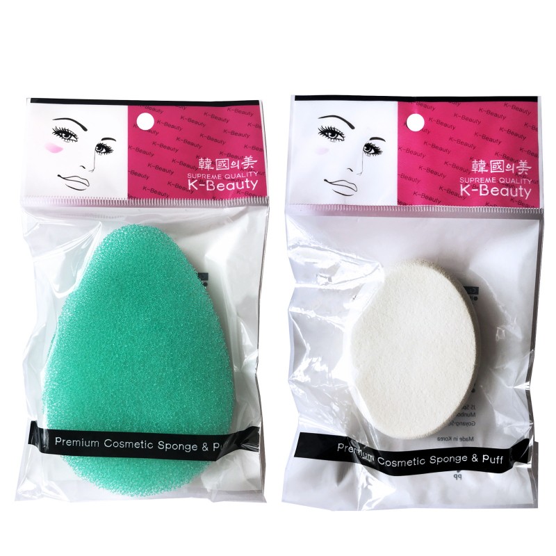 Купить Набор K-Beauty: Спонж-губка Капля для очищения + Спонж Овал для ровного тона, Premium Cosmetic Sponge&Puff