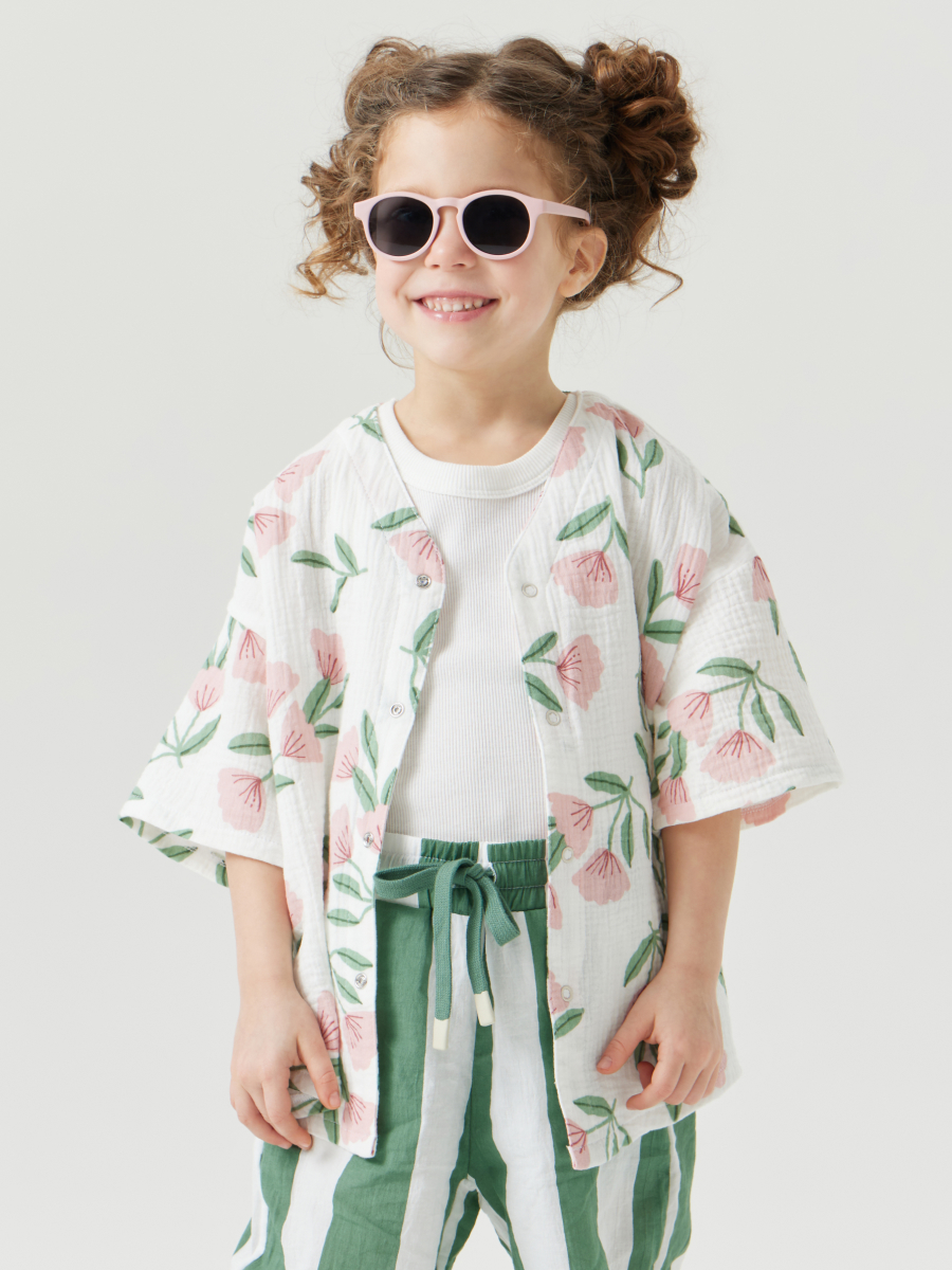 

Рубашка детская Happy Baby 88130, pink flower, 122, Белый, 88130