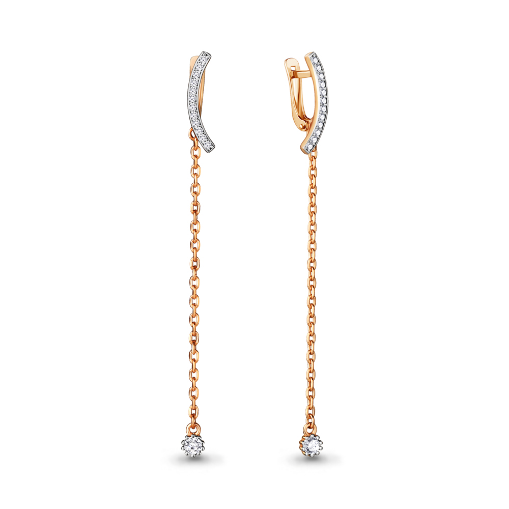 

Серьги подвески из серебра с фианитом Aquamarine 48192А_925_з, 48192А_925_з