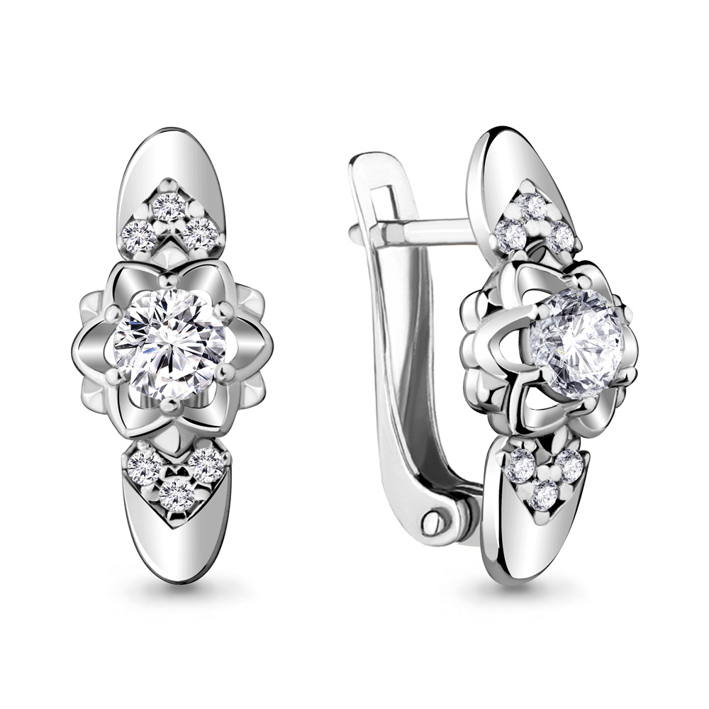 

Серьги из серебра с фианитом Aquamarine 48200А_925_р, 48200А_925_р