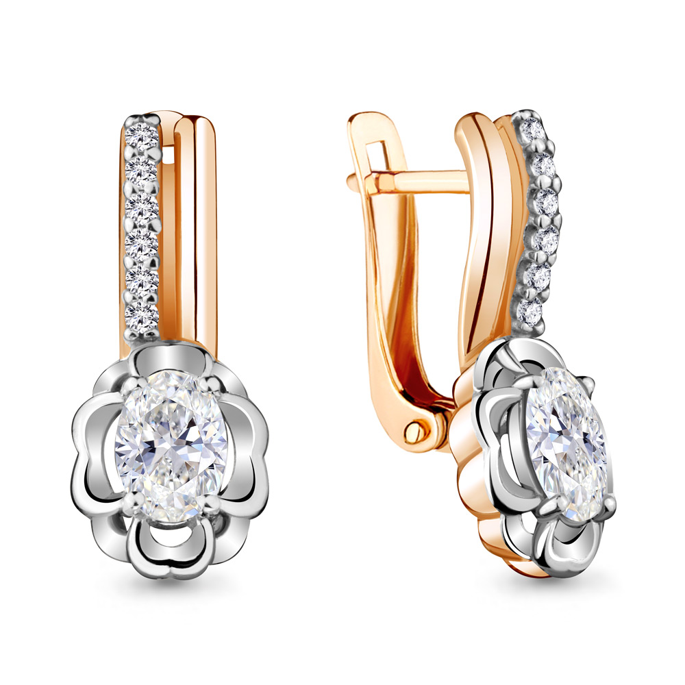

Серьги из красного золота с фианитом Aquamarine 48201А_585_кз, 48201А_585_кз