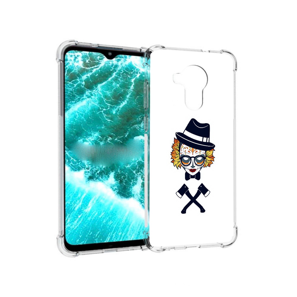 

Чехол MyPads Tocco для Nokia C30 девушка в маске с топорами рисунок (PT227054.117.304), Прозрачный, Tocco