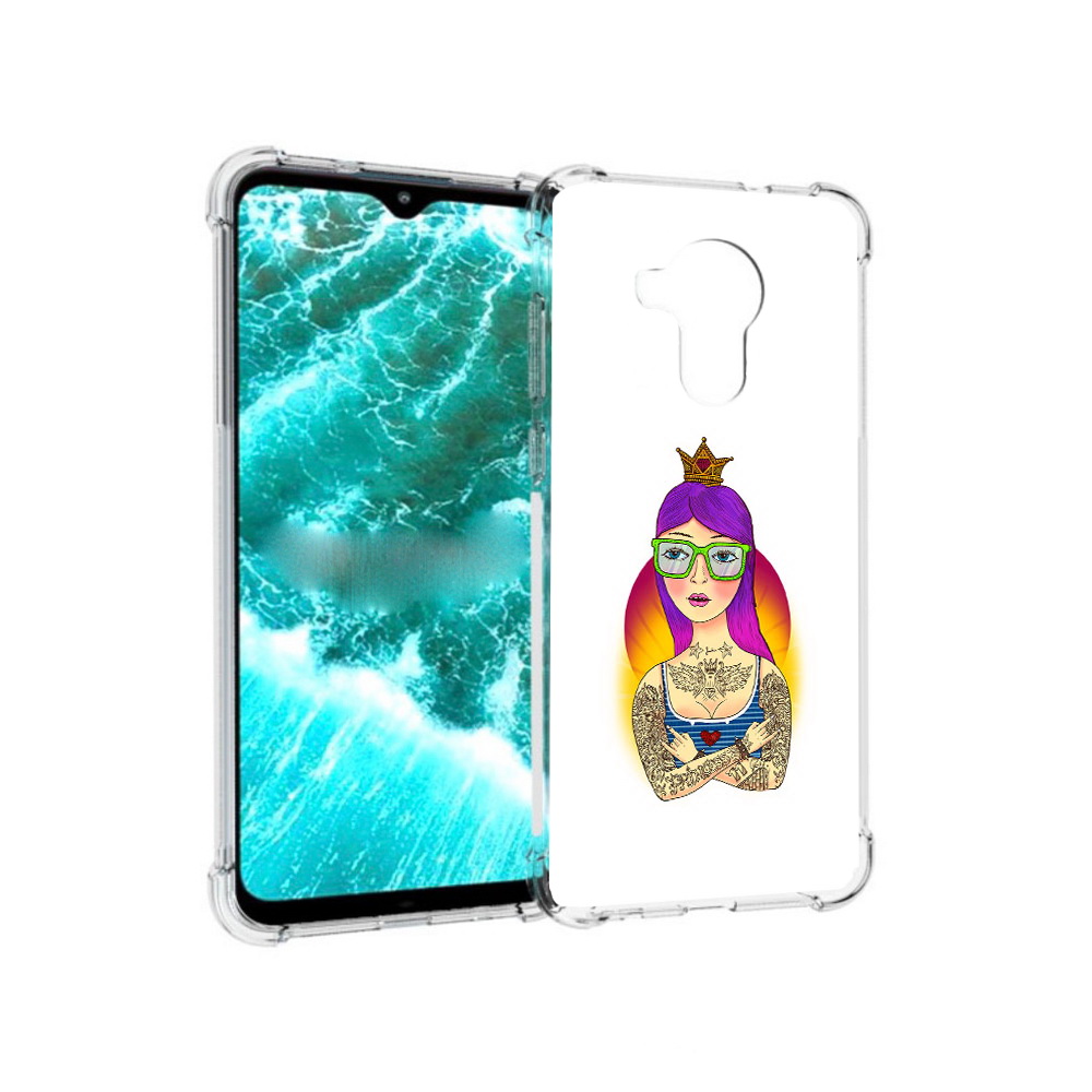 

Чехол MyPads Tocco для Nokia C30 девушка в татуировках с короной (PT227054.117.305), Прозрачный, Tocco