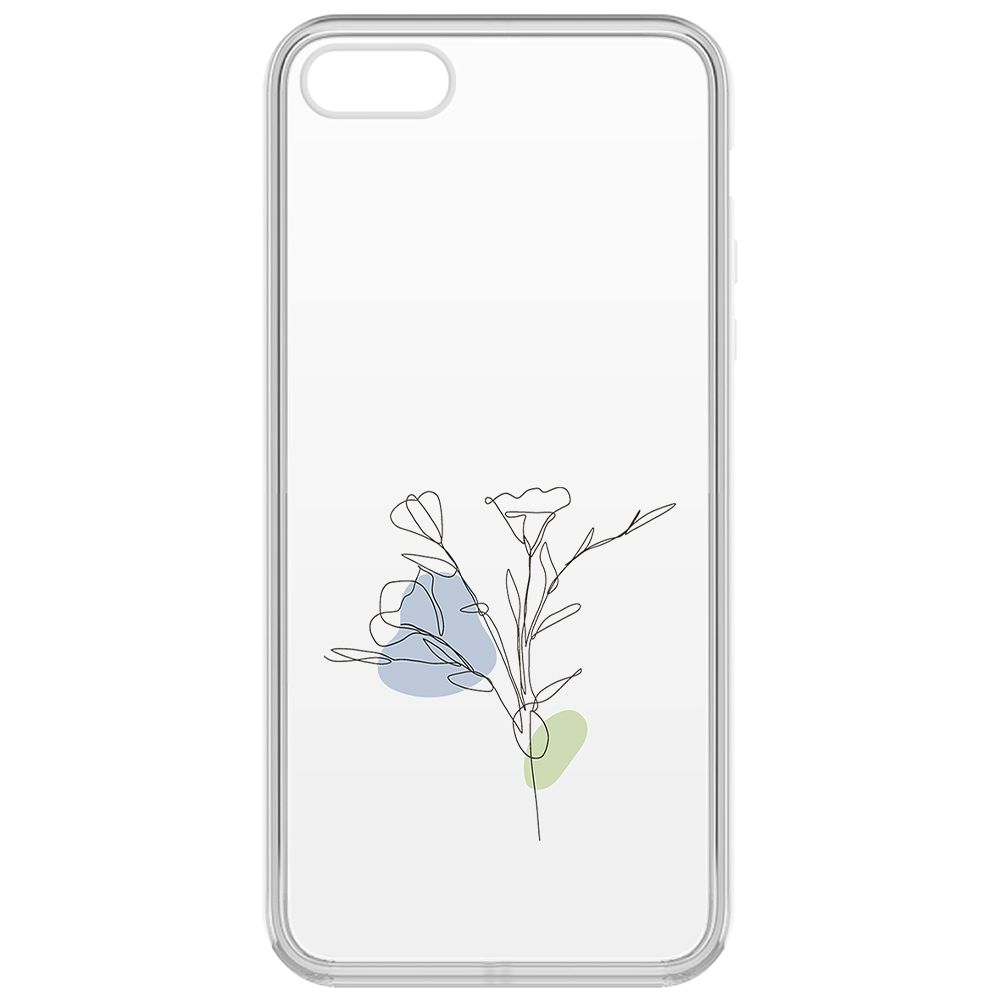 

Чехол-накладка Krutoff Clear Case Эустома для iPhone 5S, Прозрачный