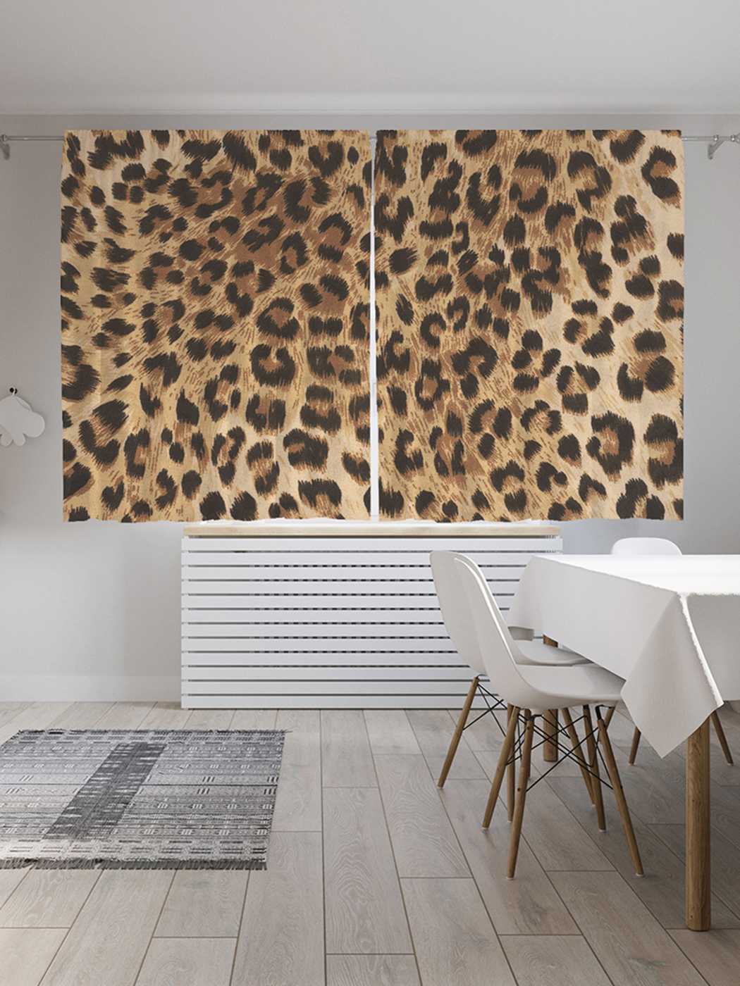 фото Классические шторы joyarty "леопардовое окружение", oxford delux, 2 полотна 145x180 см