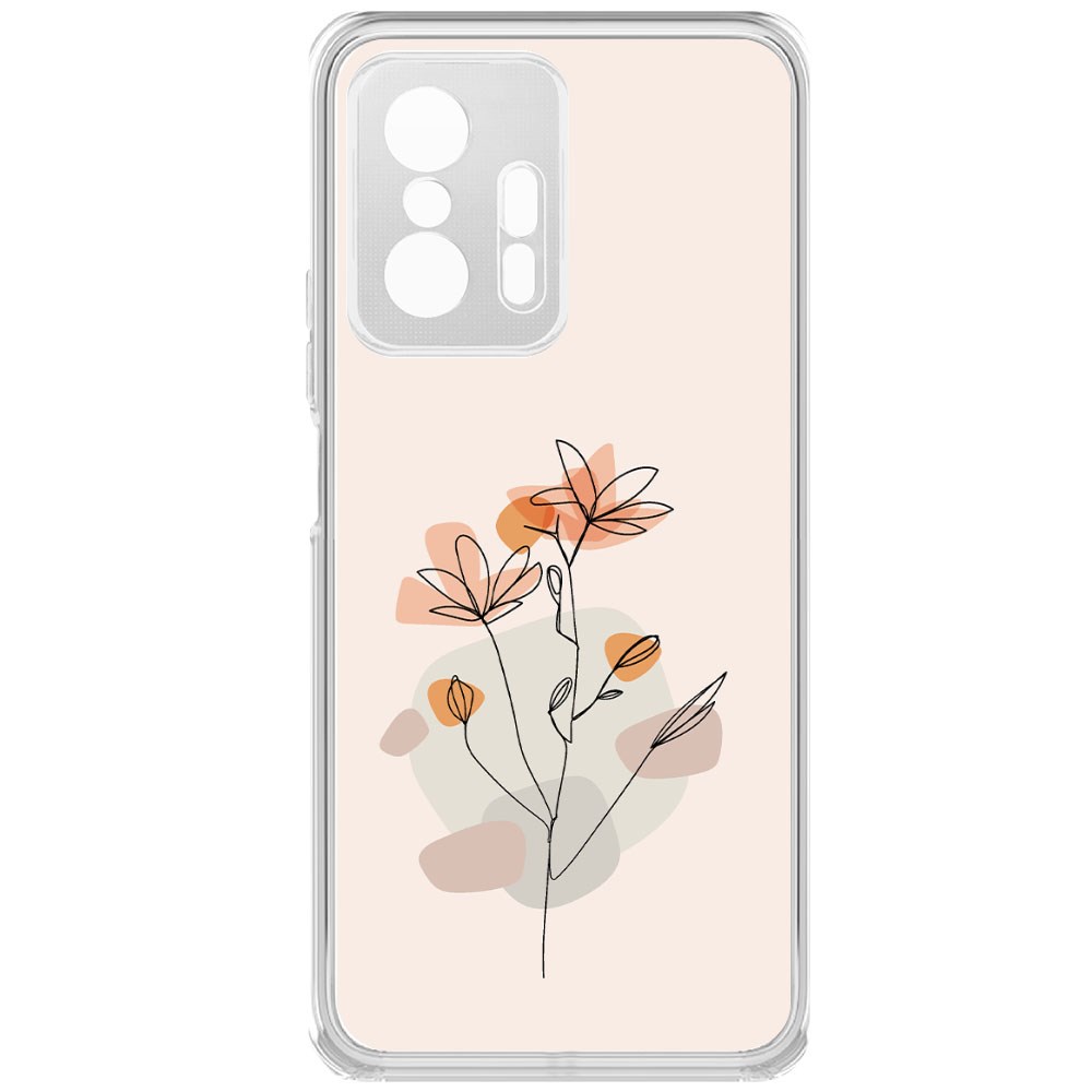 

Чехол-накладка Krutoff Clear Case Ромашки для Xiaomi 11T, Прозрачный