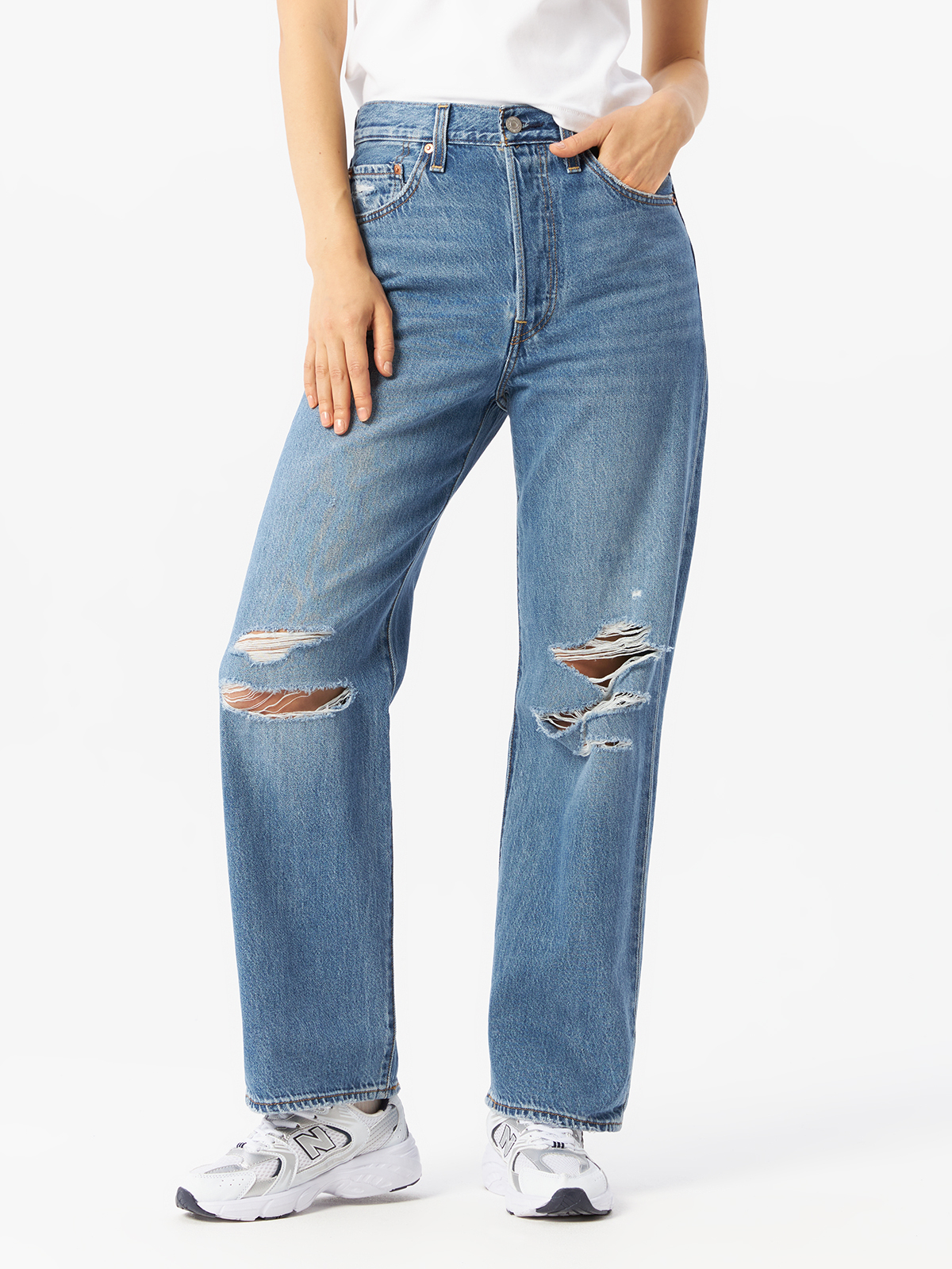 

Джинсы женские Levi's 72693-0131 синие 26-27, Синий, Ribcage Straight Ankle Jeans