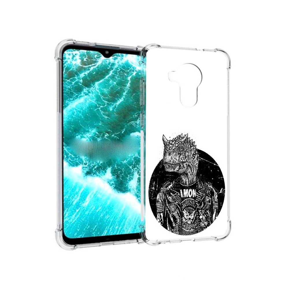 

Чехол MyPads Tocco для Nokia C30 динозавр в куртке (PT227054.117.328), Прозрачный, Tocco
