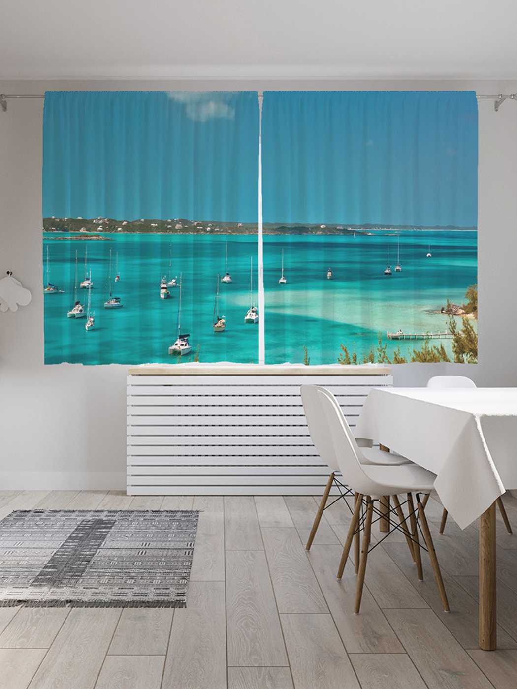 

Классические шторы JoyArty "Береговые корабли", серия Oxford DeLux, 2 полотна 145x180 см, Береговые корабли