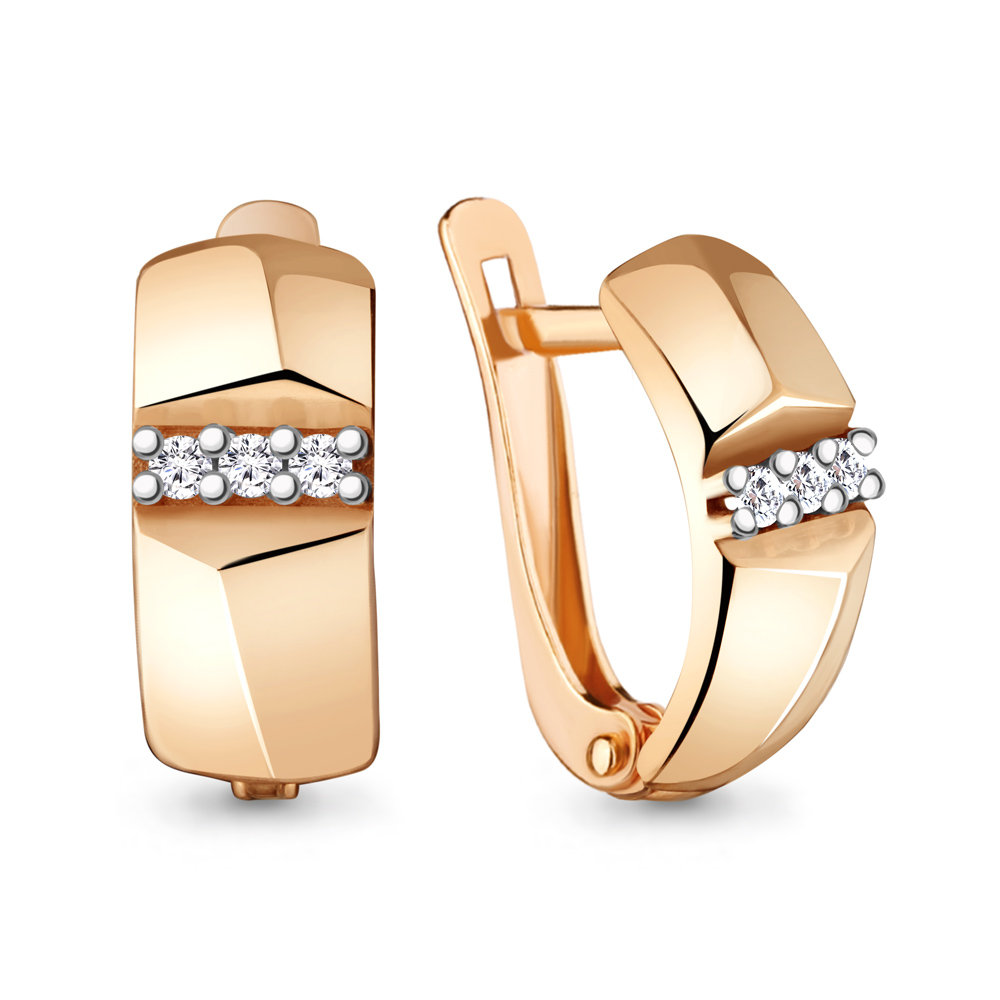 

Серьги из серебра с фианитом Aquamarine 48211А_925_з, 48211А_925_з