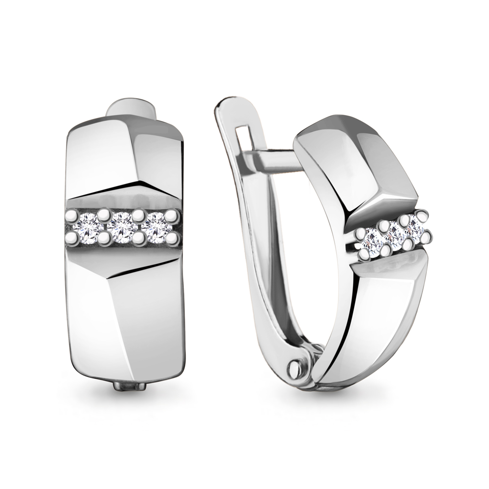 

Серьги из серебра с фианитом Aquamarine 48211А_925_р, 48211А_925_р