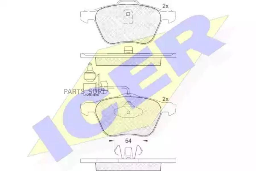 

Колодки Передние Ford Galaxy/Seat Alhambra/Vw Sharan 95->2010 Icer 181395 Icer арт. 181395