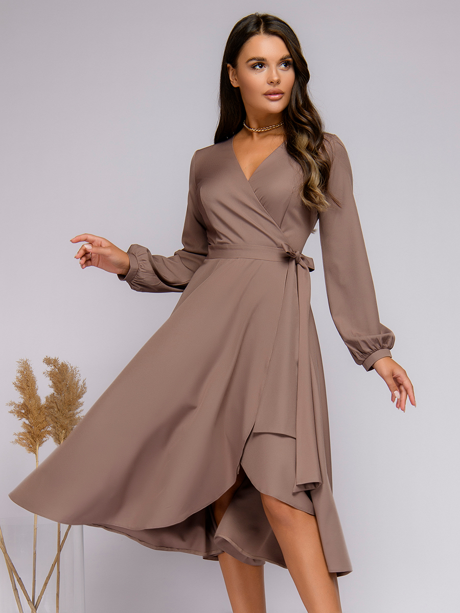 

Платье женское 1001dress 0142101-01481GB коричневое 54-56 RU, 0142101-01481