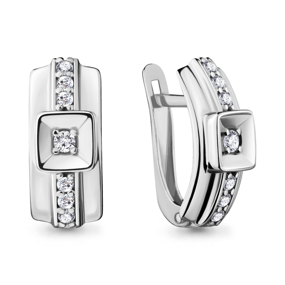 

Серьги из серебра с фианитом Aquamarine 48216А_925_р, 48216А_925_р