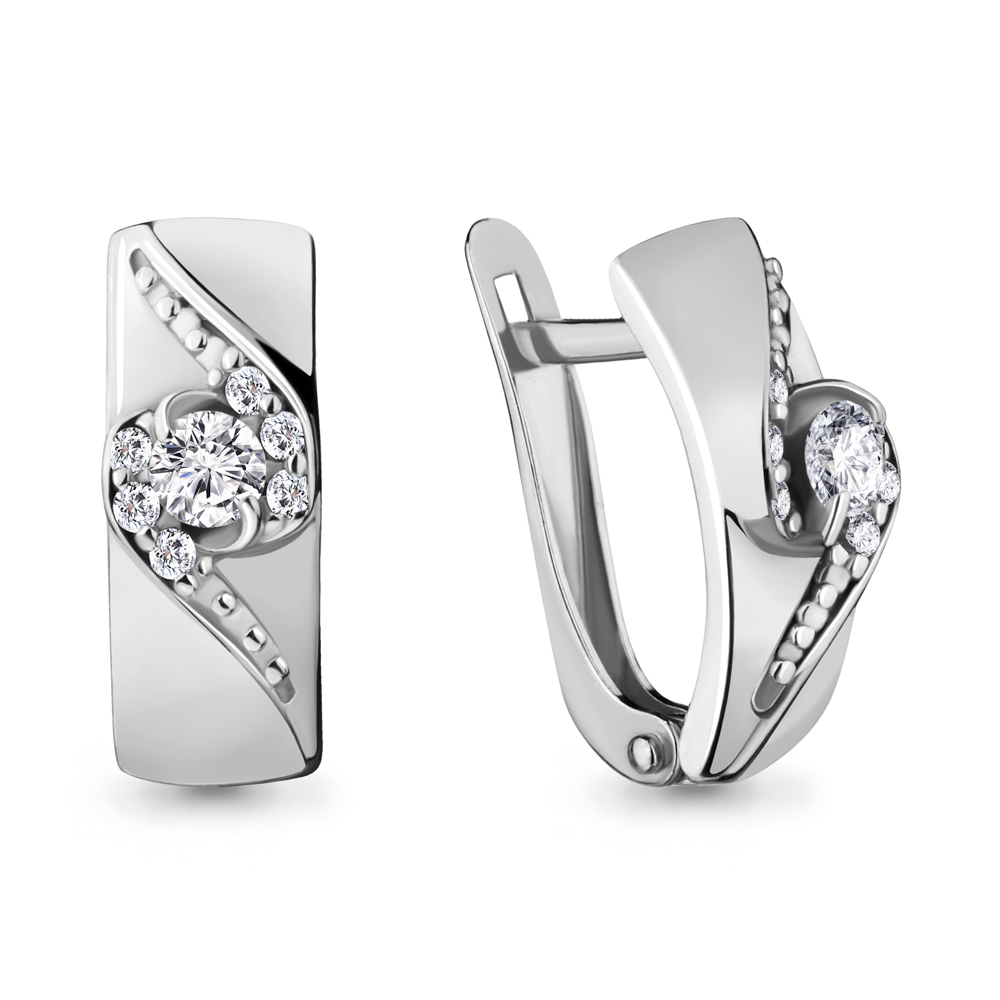 

Серьги из серебра с фианитом Aquamarine 48217А_925_р, 48217А_925_р