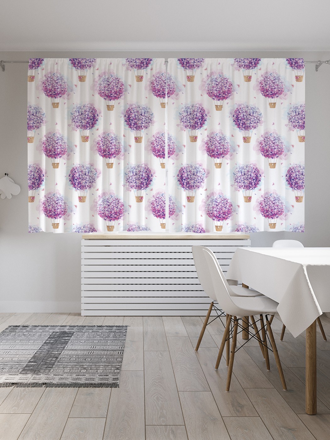 

Классические шторы JoyArty "Цветочный воздушный шар", Oxford DeLux, 2 полотна 145x180 см, Цветочный воздушный шар