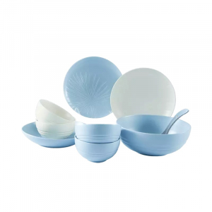 Набор керамической посуды SONGFA Planting Shadow Relief Leaf Ceramic Tableware 9 set