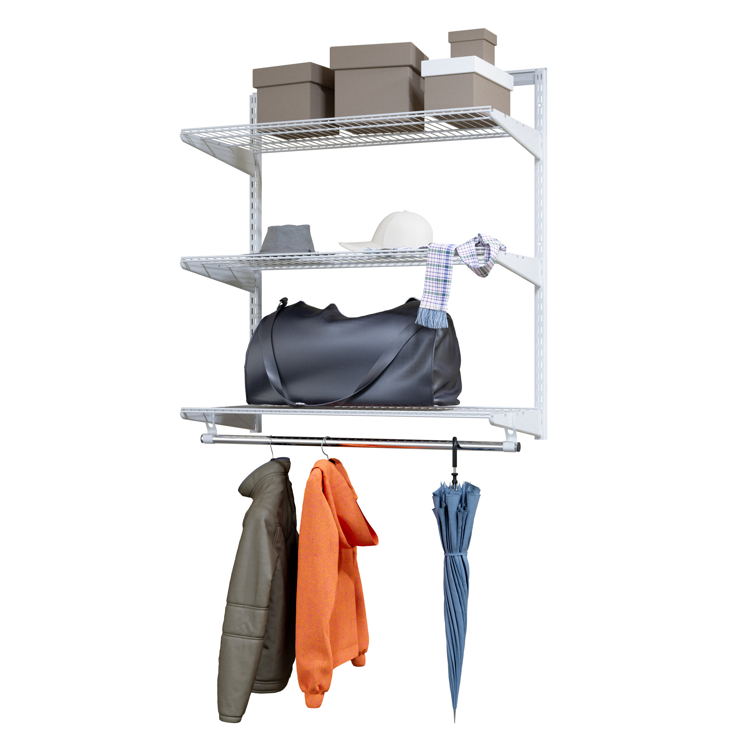 Навесная гардеробная Титан-GS 900 белая 450