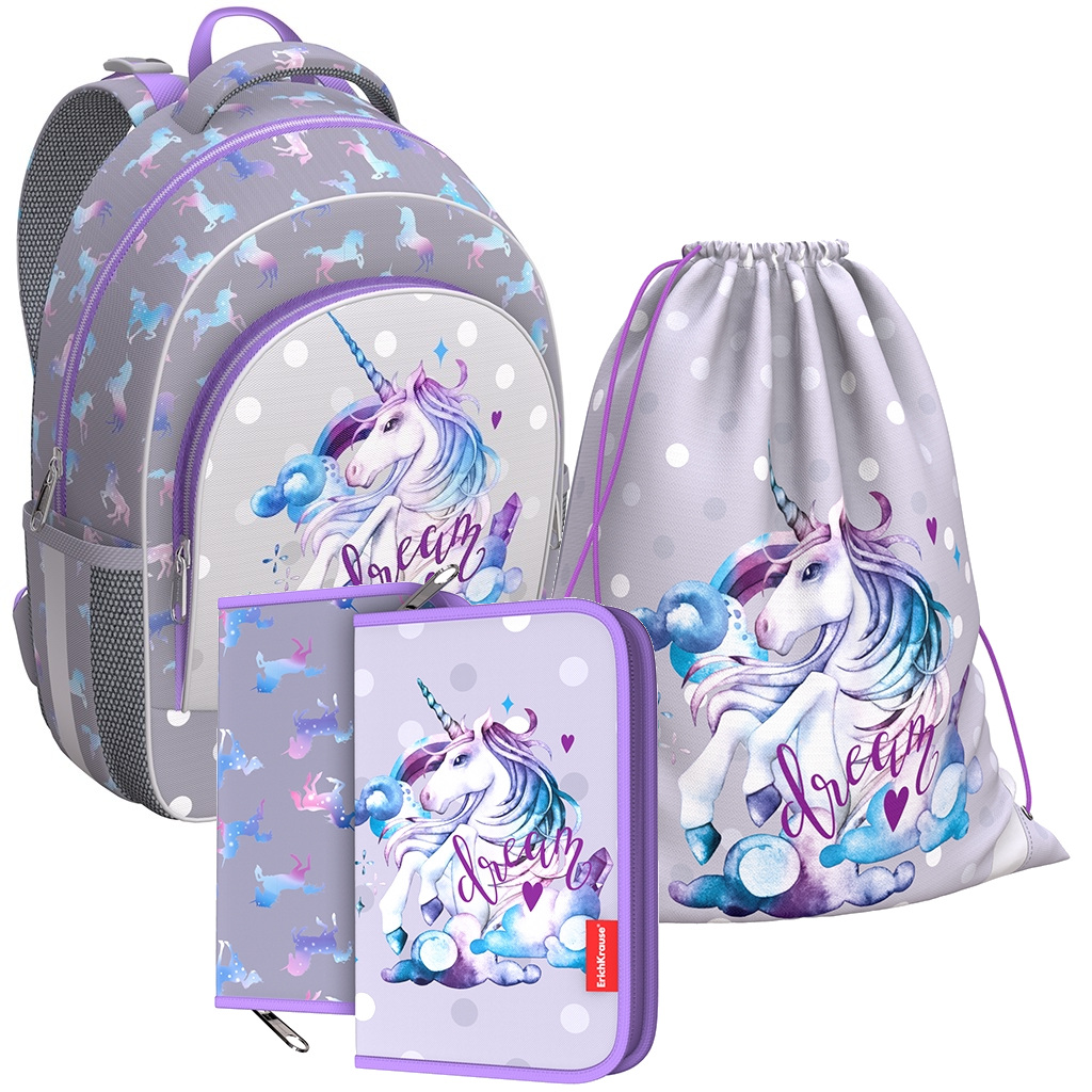 

Рюкзак ErichKrause ErgoLine 15 L Dream Unicorn с наполнением 48501_N, ErgoLine® 15 L
