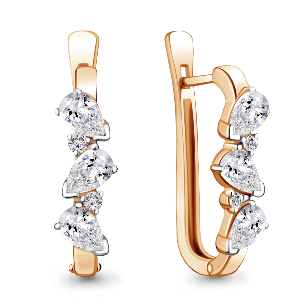 

Серьги из серебра с фианитом Aquamarine 48218А_925_з, 48218А_925_з