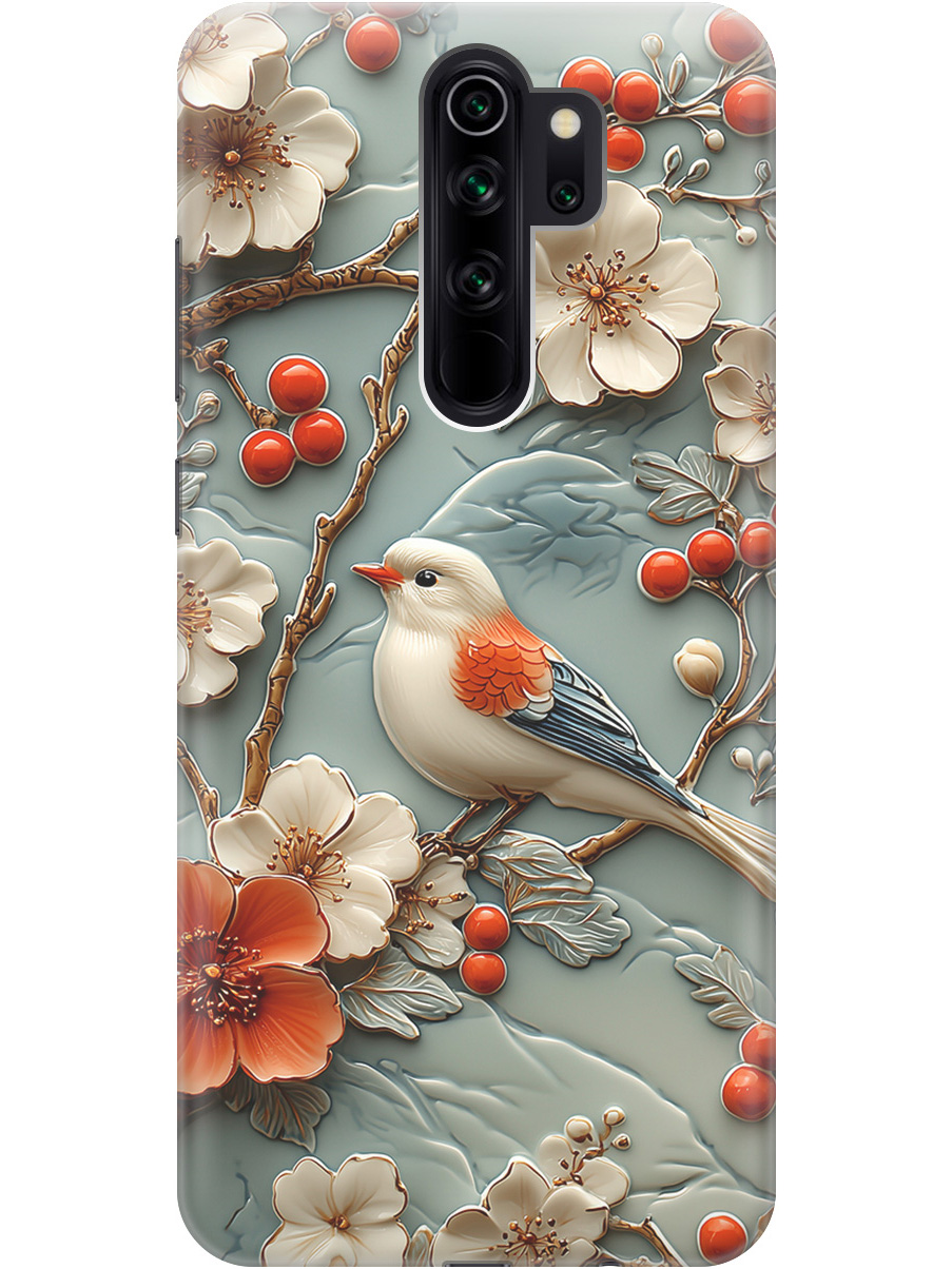 

Силиконовый чехол на Xiaomi Redmi Note 8 Pro с принтом "Птичка и рябина", Прозрачный;белый;красный, 721936323
