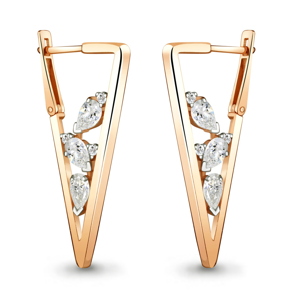

Серьги из серебра с фианитом Aquamarine 48219А_925_з, 48219А_925_з