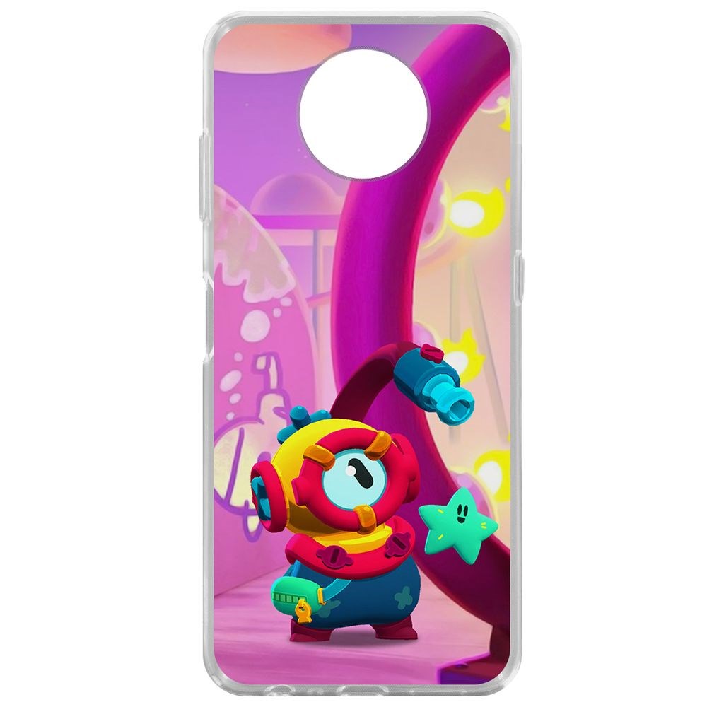 

Чехол-накладка Krutoff Clear Case Brawl Stars-Отис для Nokia G10, Прозрачный